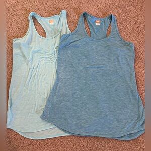 Lucy Women's Blue and Light Blue Tank Tops
